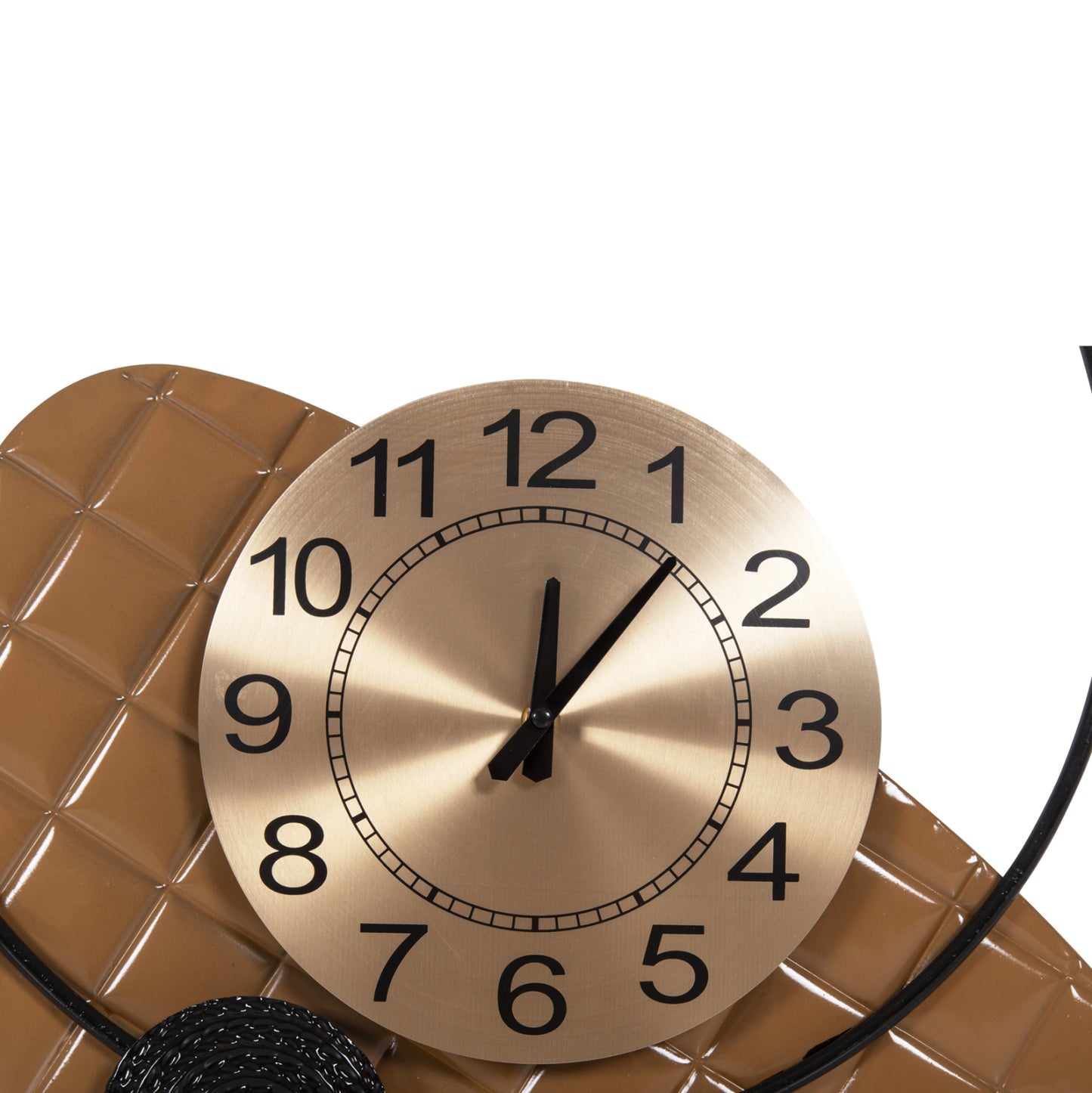 Wall Clock Hm4204 Metal In Gold With Black Pointers 50x63cm.