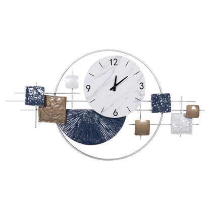 Wall Clock Hm4209 Metal In White Color With Black Pointers & Numbers 92x51hcm.