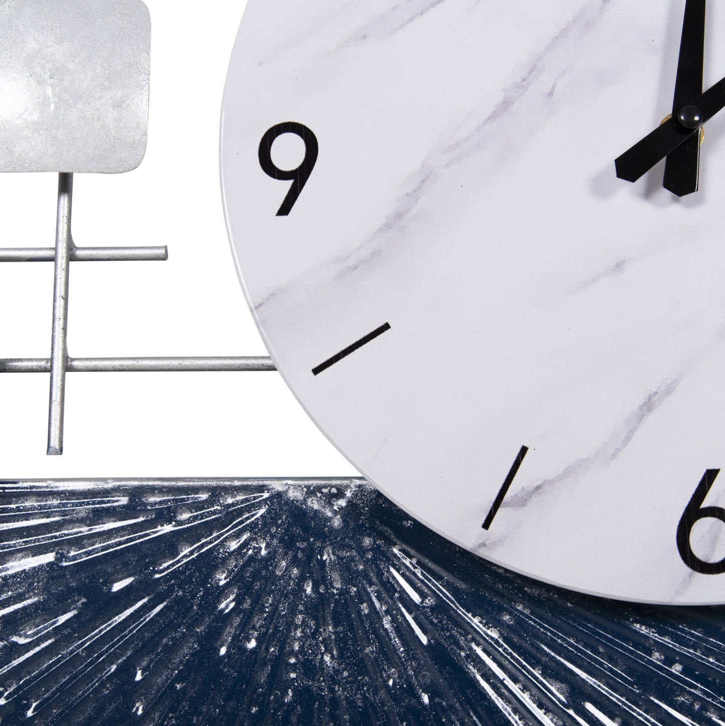 Wall Clock Hm4209 Metal In White Color With Black Pointers & Numbers 92x51hcm.