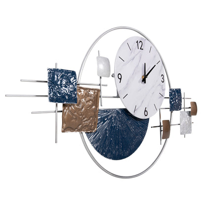 Wall Clock Hm4209 Metal In White Color With Black Pointers & Numbers 92x51hcm.