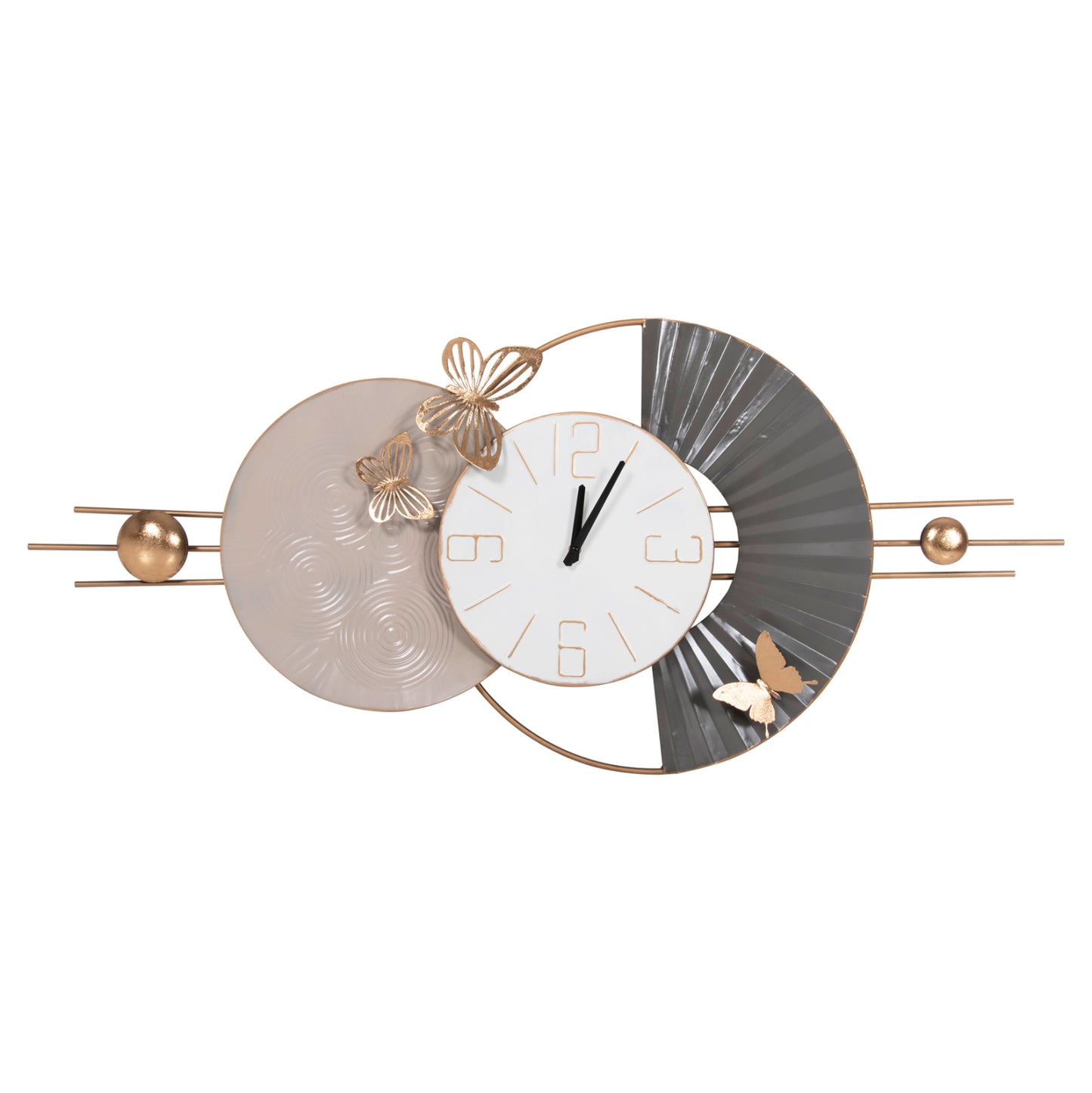 Wall Clock Hm4212 Metal In White With Black Pointers 116x7x50,5hcm.