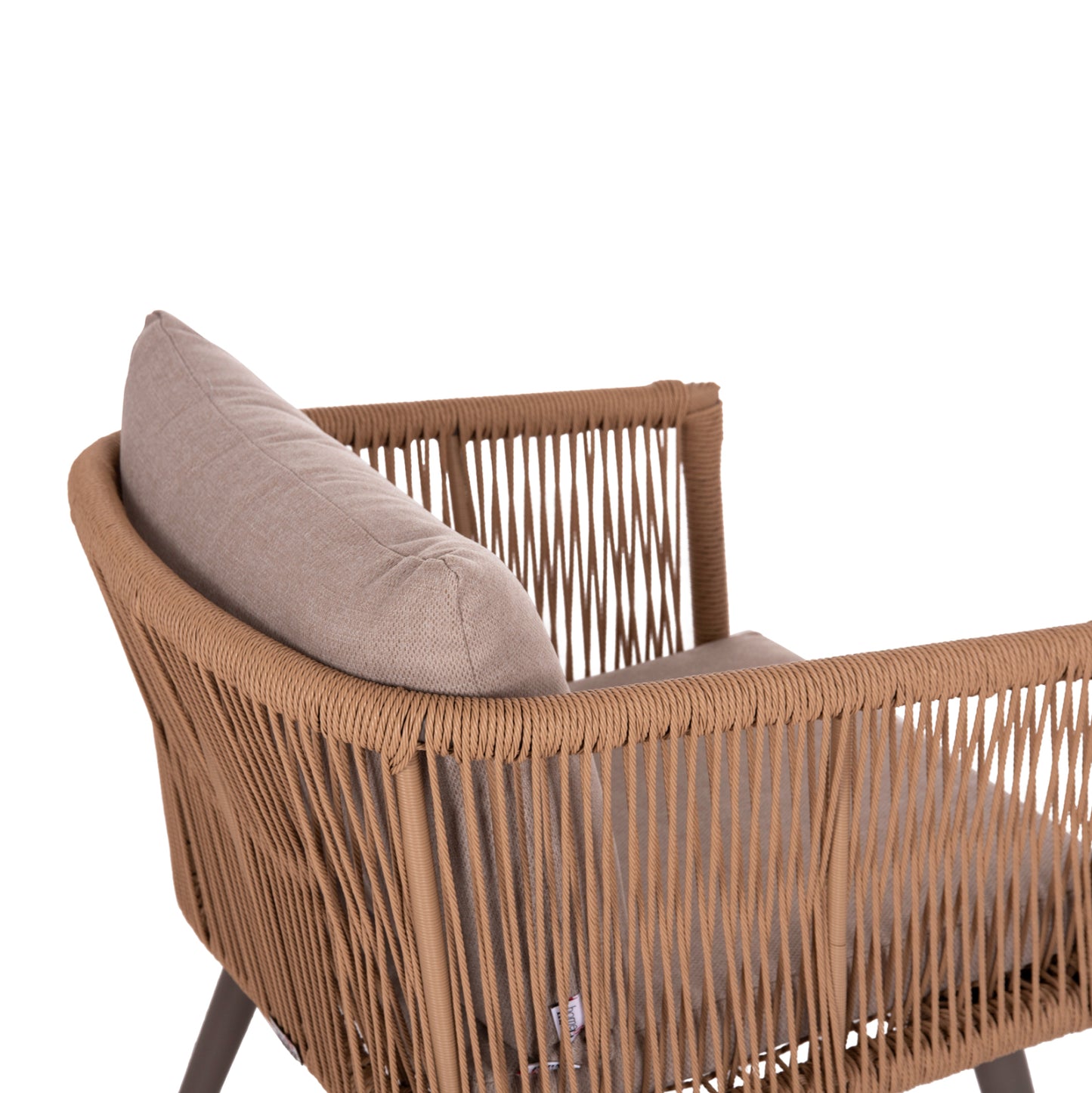 Outdoor Lounge 4pcs Set Freja Hm6057.04 Aluminum In Cappuccino-pe Rattan & Cushions In Beige