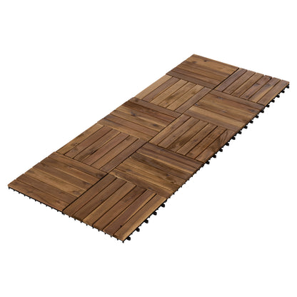 Set 10pcs Solid Acacia Wood Ground Tiles Hm6299-- 30x30x2.4hcm.