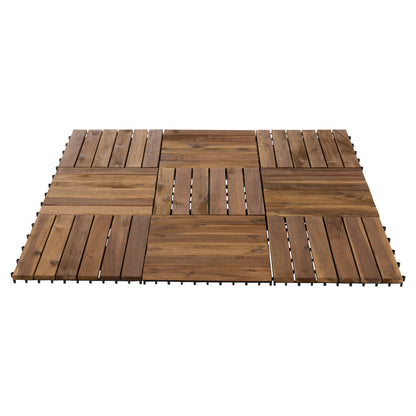 Set 10pcs Solid Acacia Wood Ground Tiles Hm6299-- 30x30x2.4hcm.