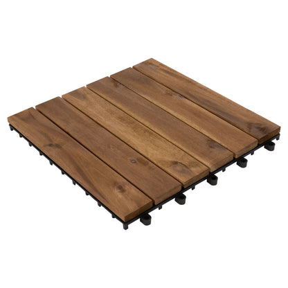 Set 10pcs Solid Acacia Wood Ground Tiles Hm6299-- 30x30x2.4hcm.