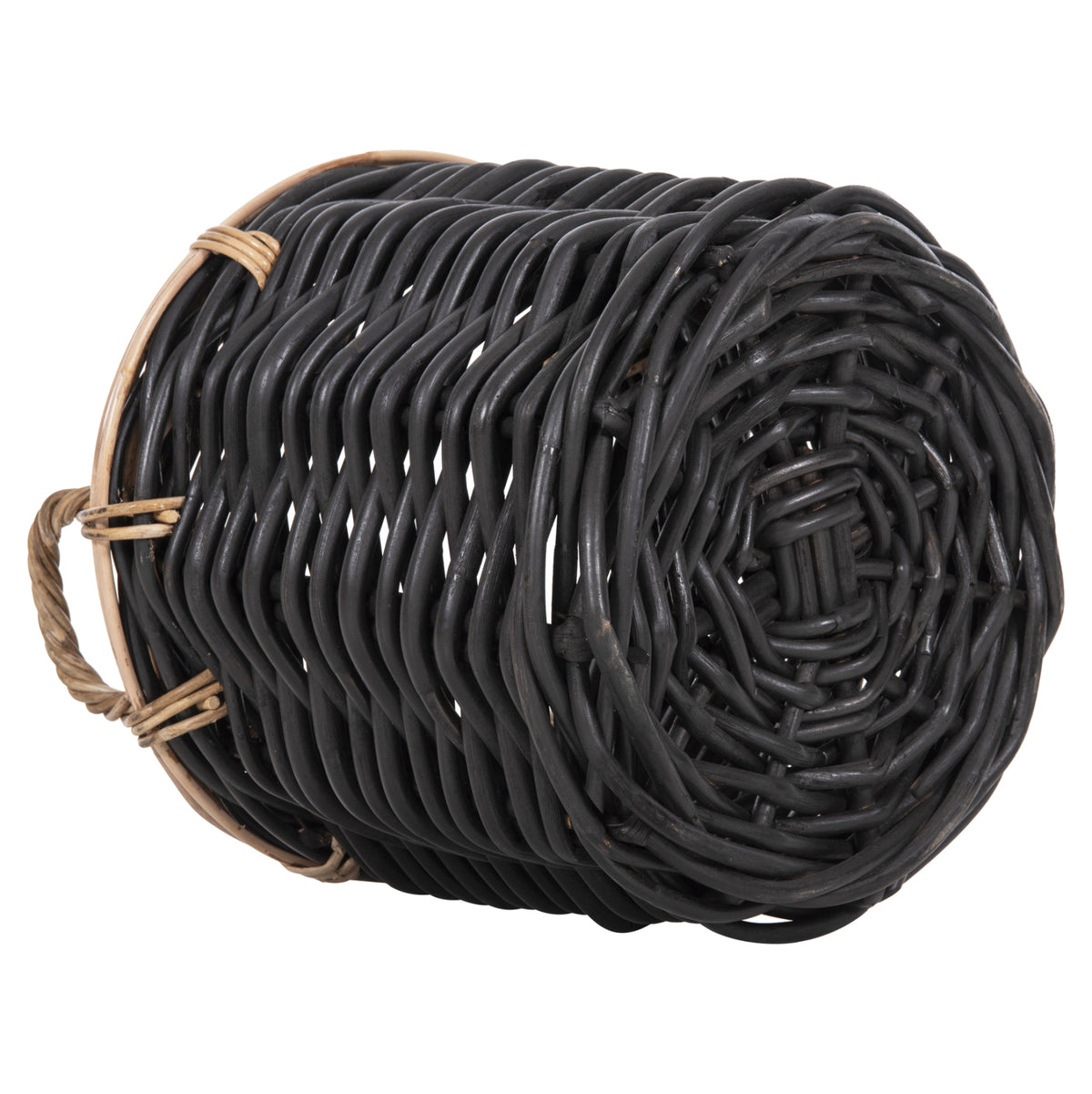 Floor Baskets 2pcs Potts Hm4379 Cl Rattan In Black&natural Φ61+Φ45cm.