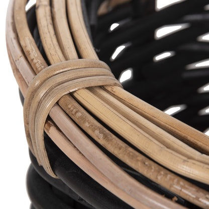 Floor Baskets 2pcs Potts Hm4379 Cl Rattan In Black&natural Φ61+Φ45cm.