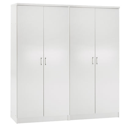 Two Wardrobes 2-leaf Jenna Hm11350.05 Melamine In White 160x43x181hcm.