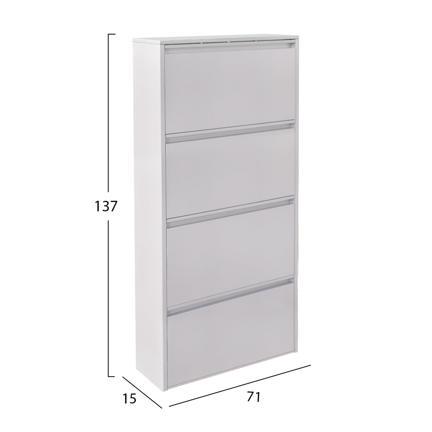 Set 2 Shoe Cabinets Stark Hm10994.02 Metal In White--3+4 Magnetic Doors
