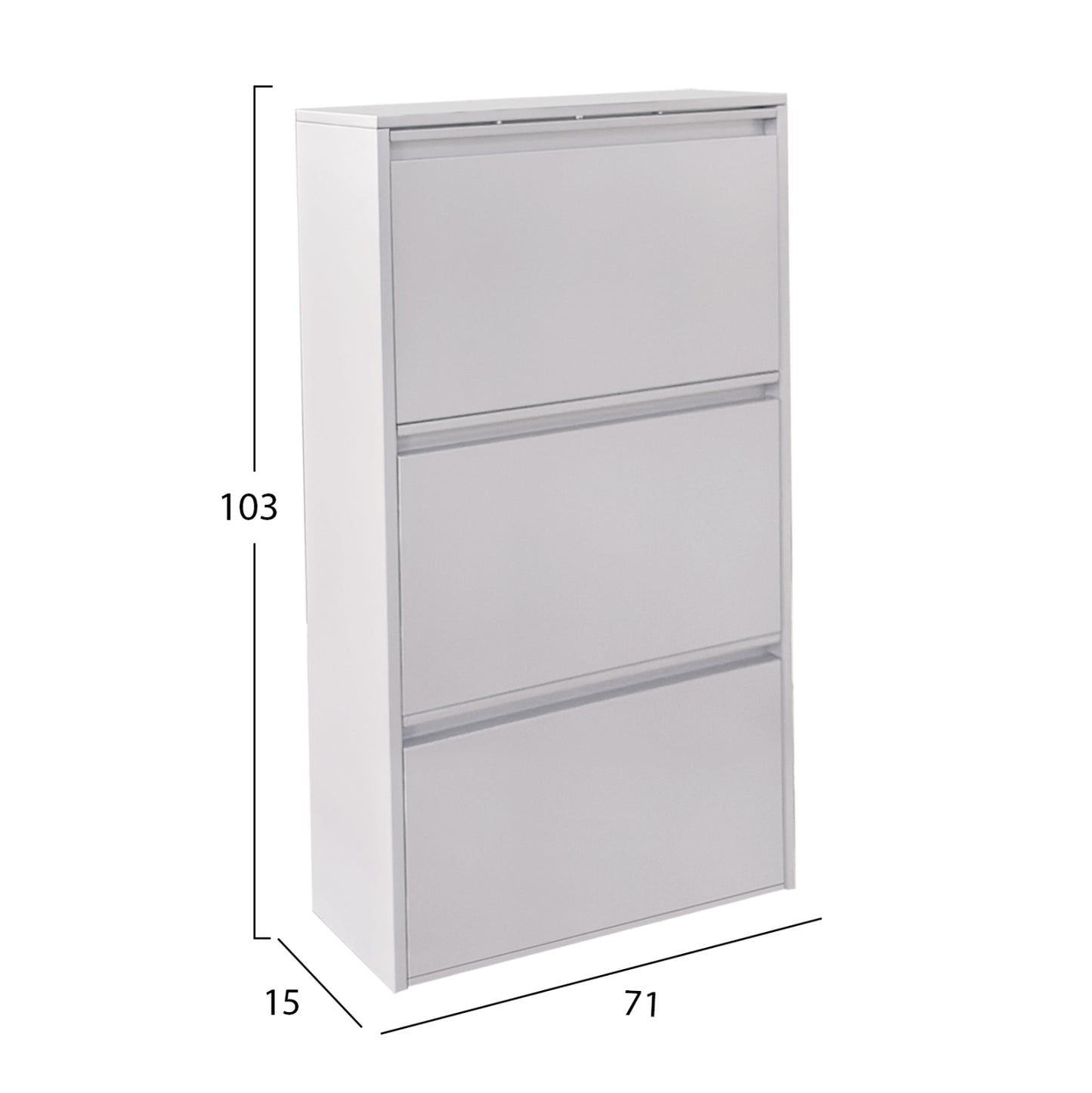 Set 2 Shoe Cabinets Stark Hm10994.02 Metal In White--3+4 Magnetic Doors
