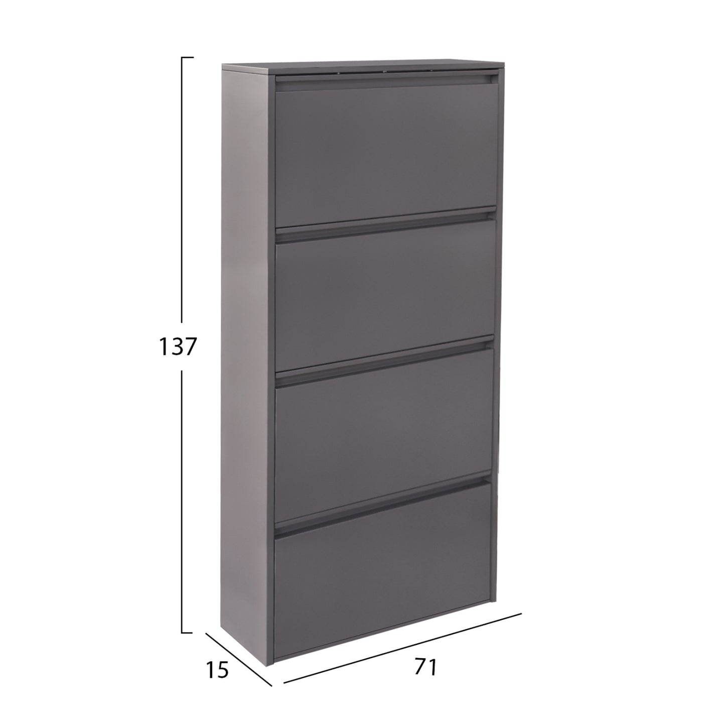 Set 2 Shoe Cabinets Stark Hm10994.03 Metal In Anthracite--3+4 Magnetic Doors