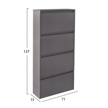 Set 2 Shoe Cabinets Stark Hm10994.03 Metal In Anthracite--3+4 Magnetic Doors