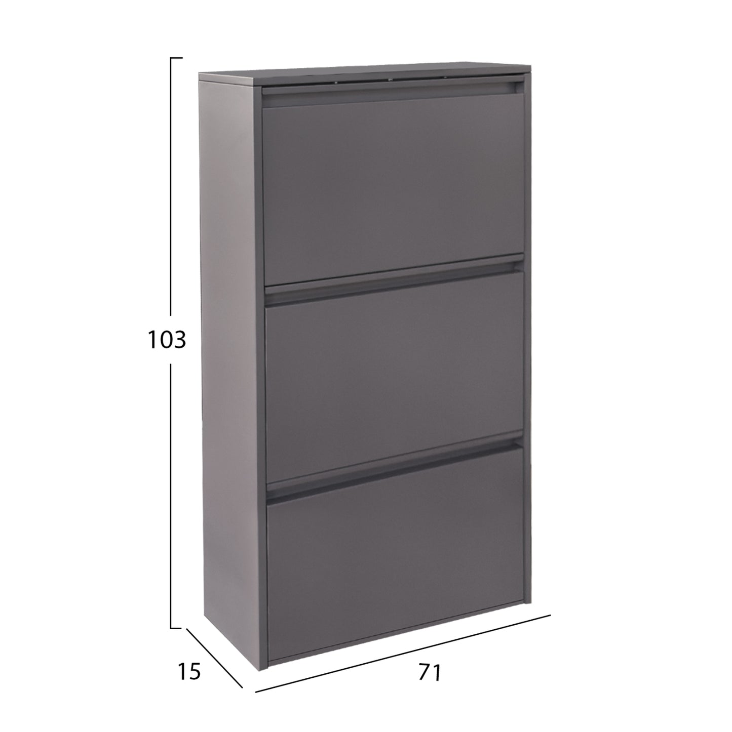 Set 2 Shoe Cabinets Stark Hm10994.03 Metal In Anthracite--3+4 Magnetic Doors