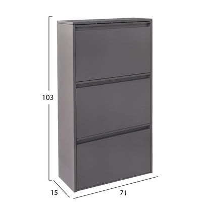 Set 2 Shoe Cabinets Stark Hm10994.03 Metal In Anthracite--3+4 Magnetic Doors