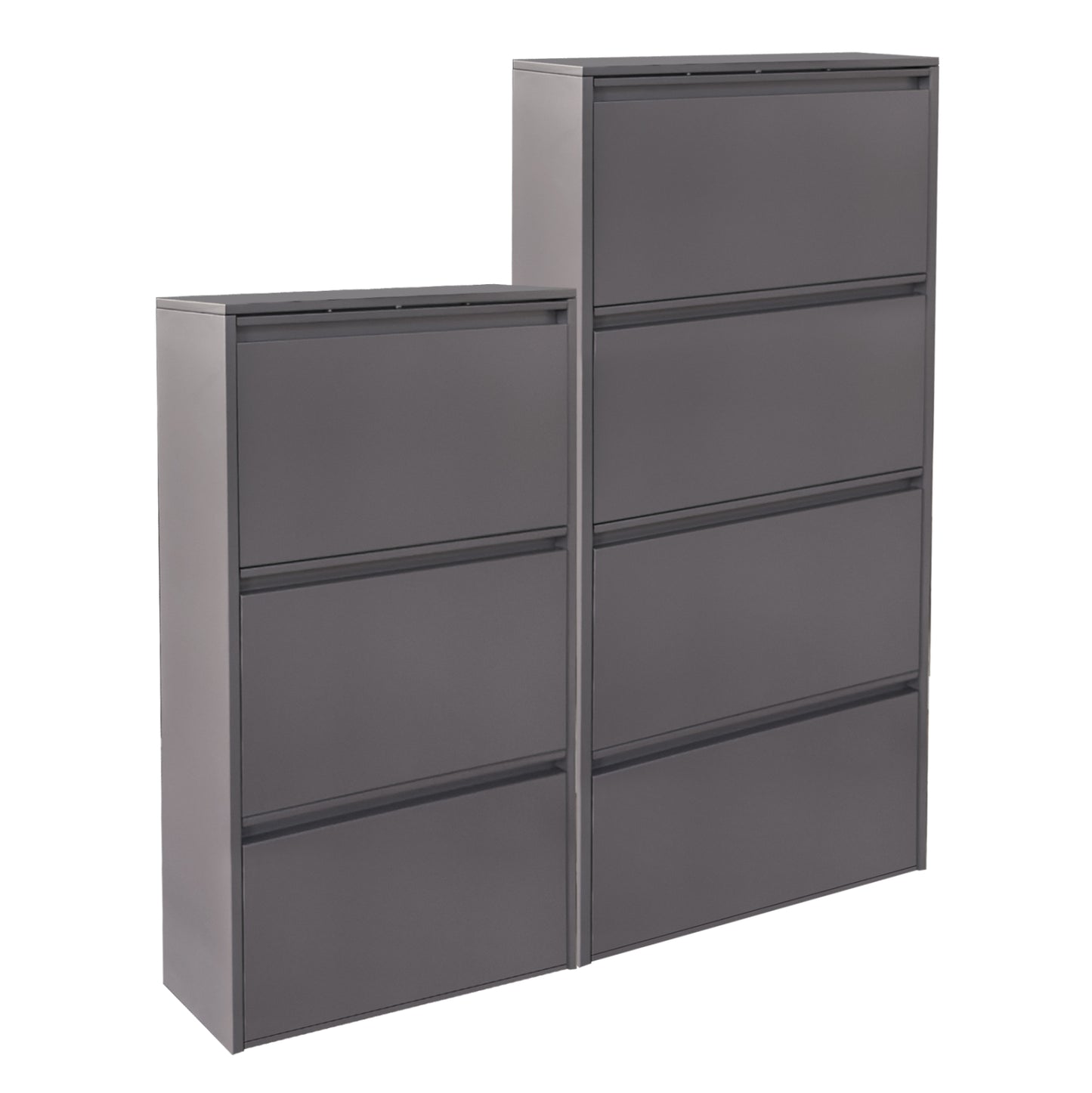 Set 2 Shoe Cabinets Stark Hm10994.03 Metal In Anthracite--3+4 Magnetic Doors