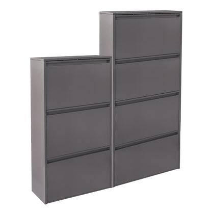Set 2 Shoe Cabinets Stark Hm10994.03 Metal In Anthracite--3+4 Magnetic Doors