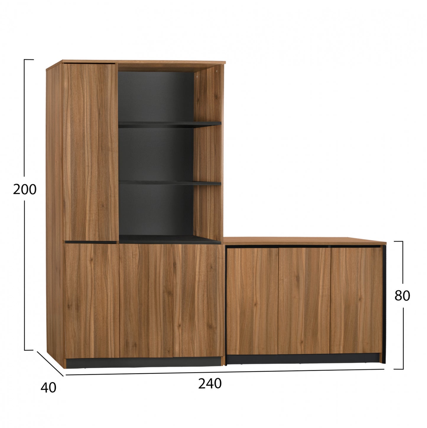 Set 2 Pieces Professional Office Library With Cabinet Supreme Hm11370