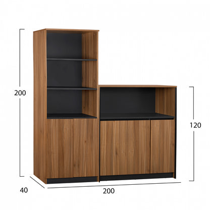 Set 2 Pieces Professional Office Library With Cabinet Supreme Hm11371