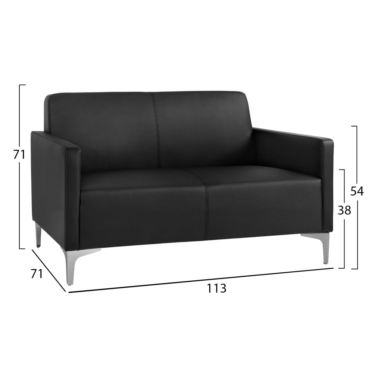 Ser 2 Pieces Sofa 3 & 2 Seater Nellie Hm11274.01 Black Color