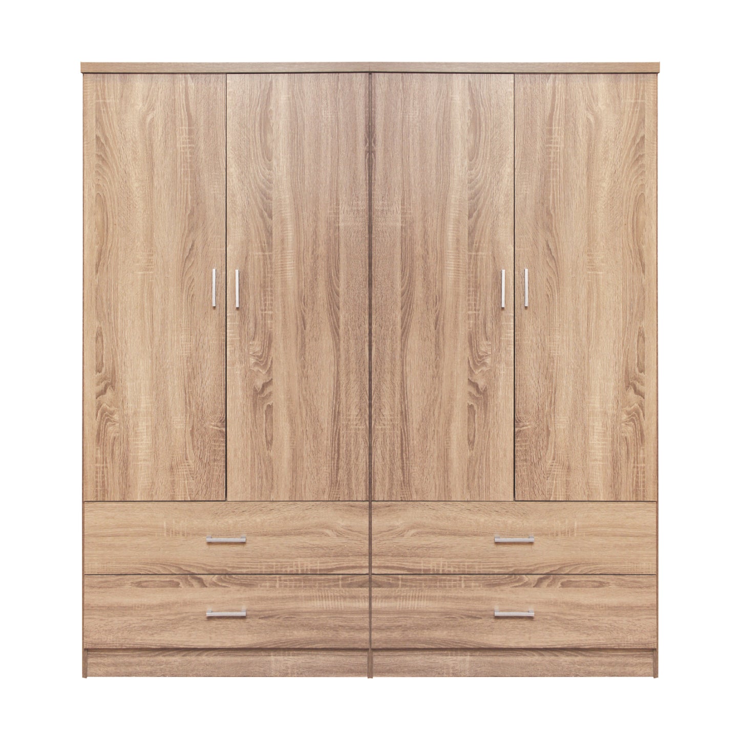 Set 2 Pieces Wardorbe 4 Leaf With 4 Drawers Sonama 160x42x181 Hm11349.02