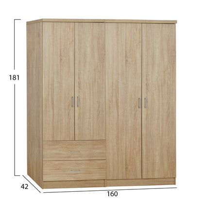 Set 2 Pieces Wardrobe 4 Leaf Sonama 160x42x181 Hm11351.02
