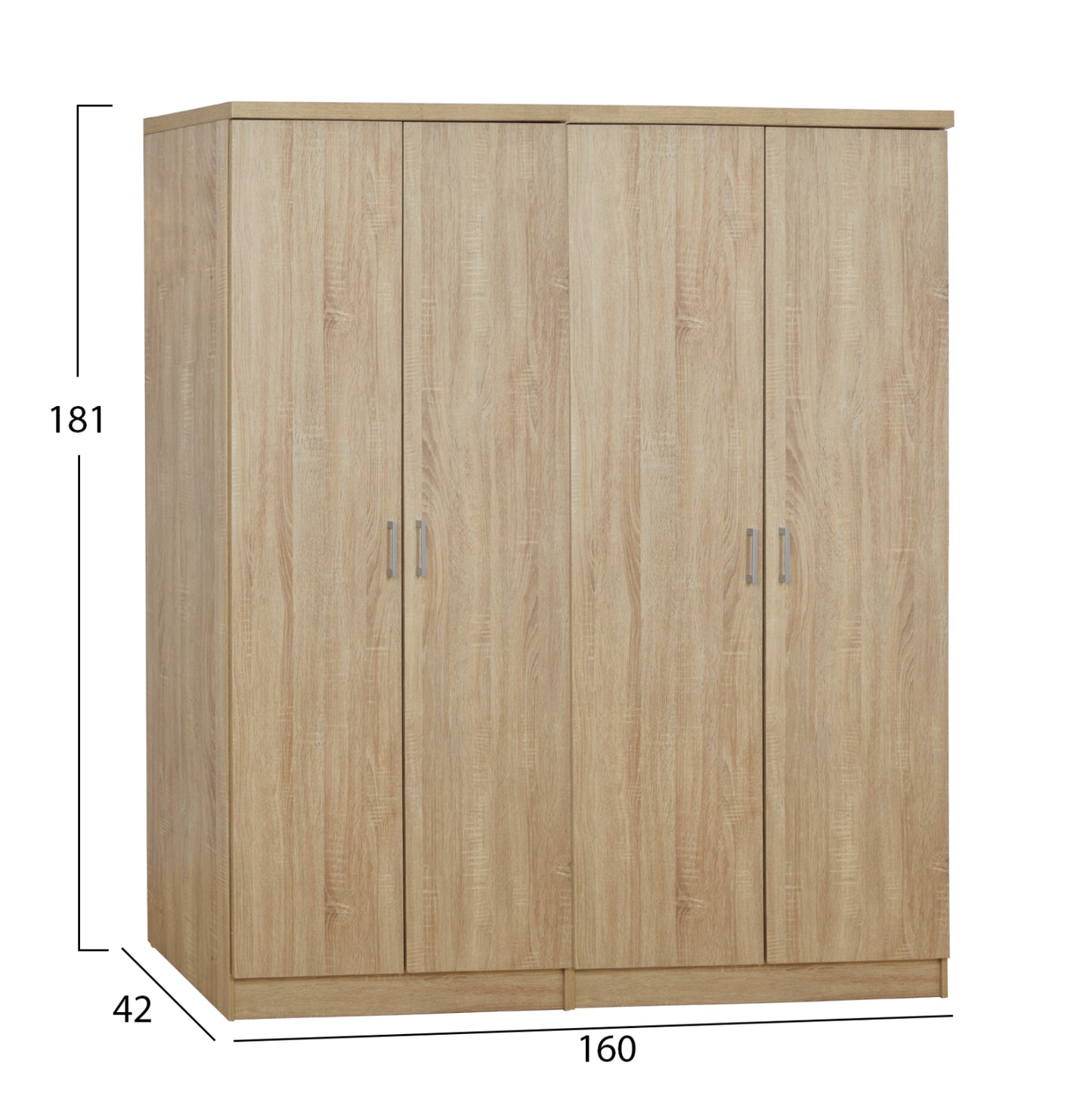 Set 2 Pieces Wardrobe 4 Leaf Sonama 160x42x181 Hm11352.02