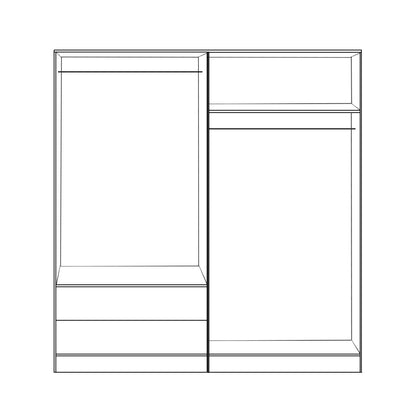 Set 2 Pieces Wardrobe 4 Leaf Sonama 160x42x181 Hm11351.02