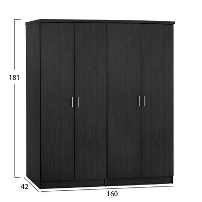Set 2 Pieces Wardrobe 4 Leaf Zebrano 160x42x181 Hm11350.01