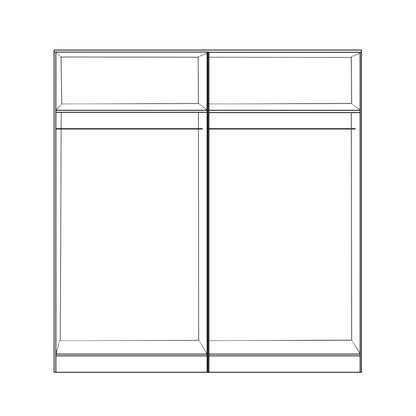 Set 2 Pieces Wardrobe 4 Leaf Zebrano 160x42x181 Hm11350.01