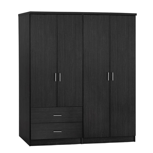 Set 2 Pieces Wardrobe 4 Leaf Zebrano 160x42x181 Hm11351.01