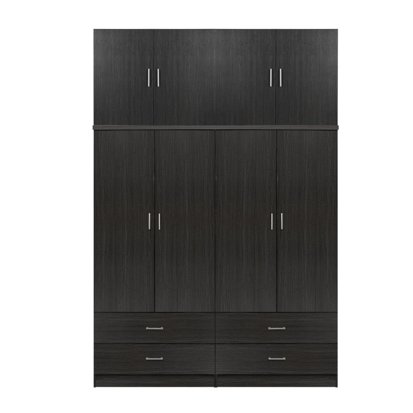 Set 2 Pieces Wardrobe 4 Leaf With Loft Zebrano 160x42x241 Hm11352.01