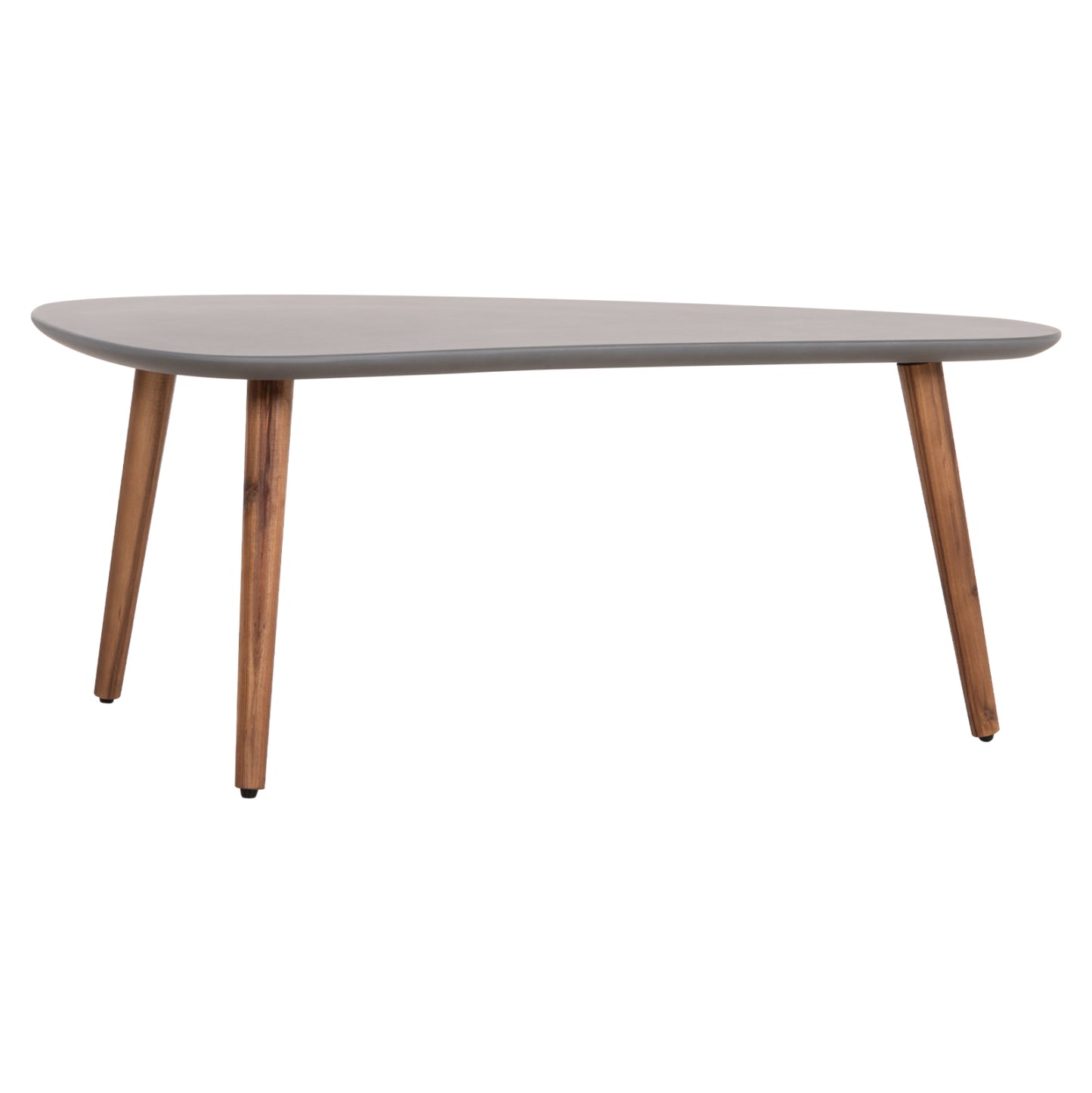 Set 2pcs Coffee Tables Prantis Hm10732.01 Fiber Cement In Grey--acacia Wood Legs