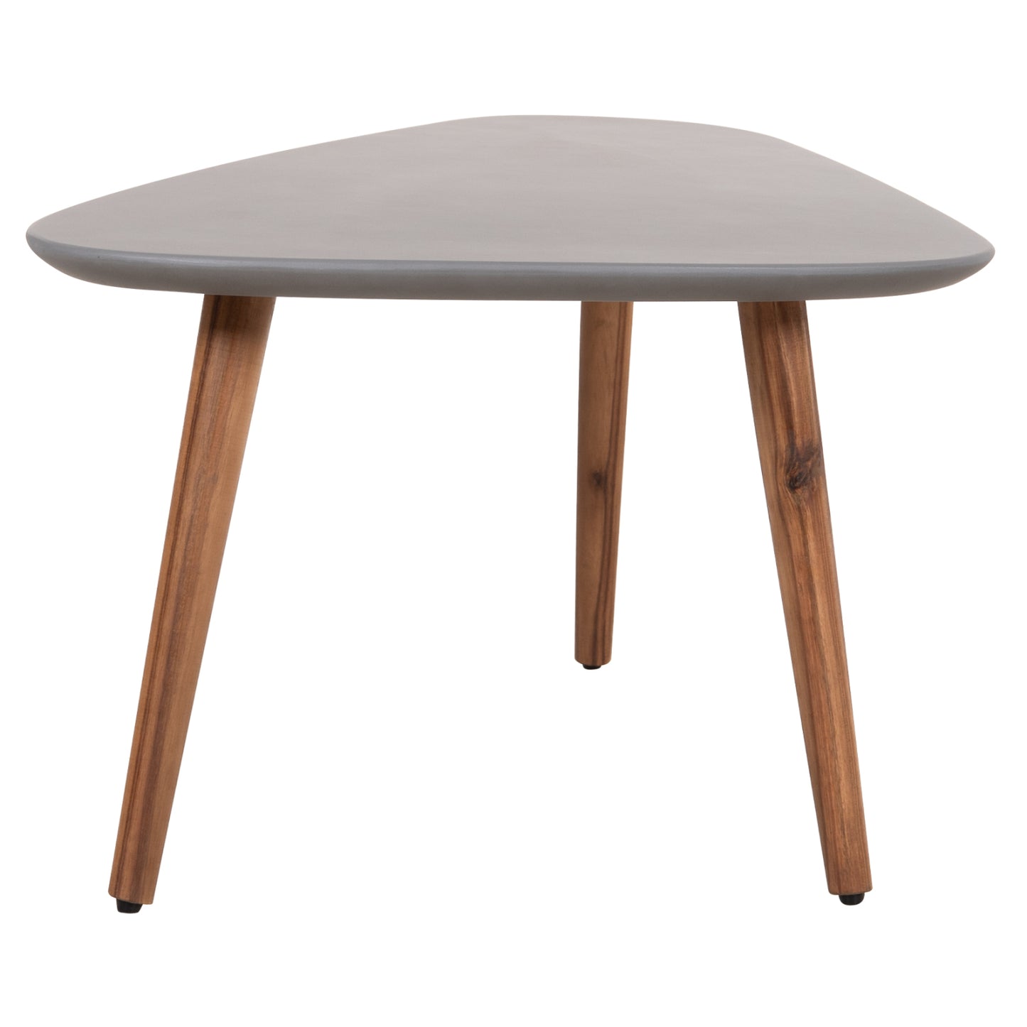 Set 2pcs Coffee Tables Prantis Hm10732.01 Fiber Cement In Grey--acacia Wood Legs