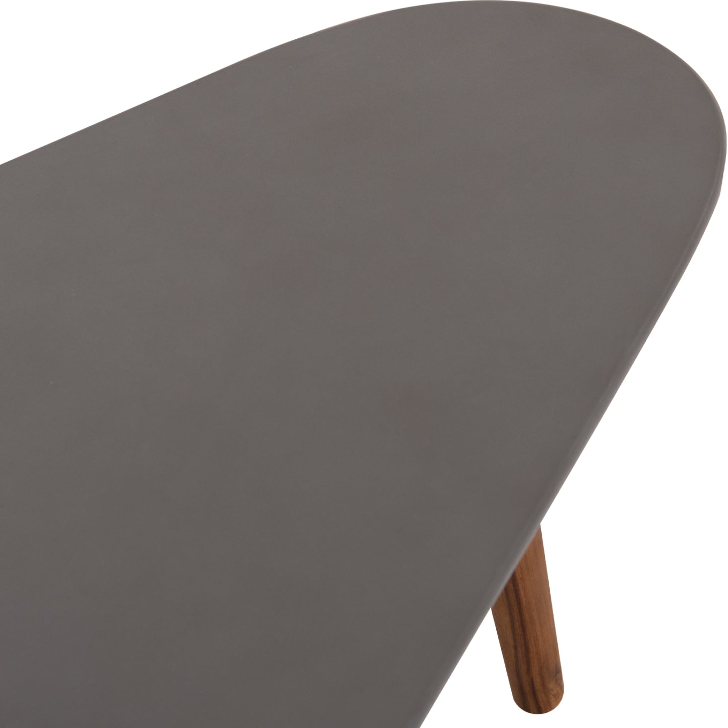 Set 2pcs Coffee Tables Prantis Hm10732.01 Fiber Cement In Grey--acacia Wood Legs