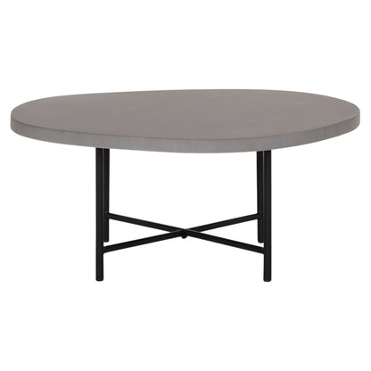 Set 2pcs Coffee Tables Iffans ΗΜ10733.01 Fiber Cement In Grey--black Metallic Legs