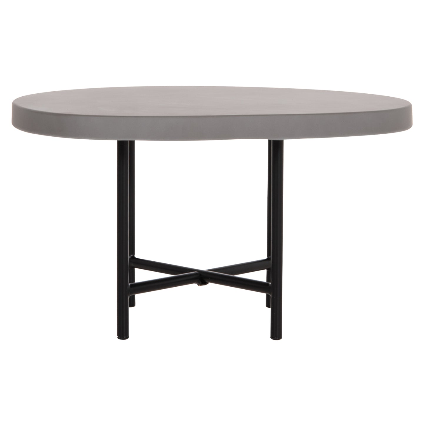 Set 2pcs Coffee Tables Iffans ΗΜ10733.01 Fiber Cement In Grey--black Metallic Legs