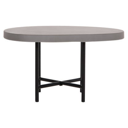 Set 2pcs Coffee Tables Iffans ΗΜ10733.01 Fiber Cement In Grey--black Metallic Legs