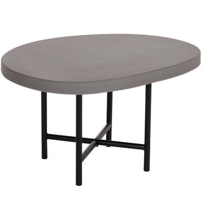 Set 2pcs Coffee Tables Iffans ΗΜ10733.01 Fiber Cement In Grey--black Metallic Legs