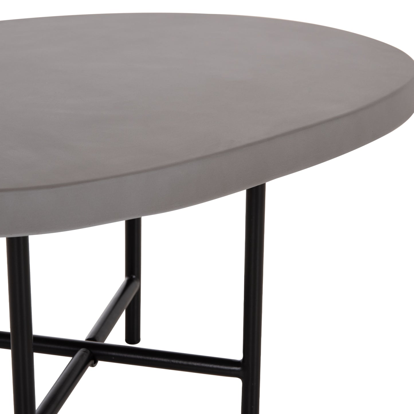 Set 2pcs Coffee Tables Iffans ΗΜ10733.01 Fiber Cement In Grey--black Metallic Legs