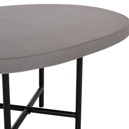 Set 2pcs Coffee Tables Iffans ΗΜ10733.01 Fiber Cement In Grey--black Metallic Legs