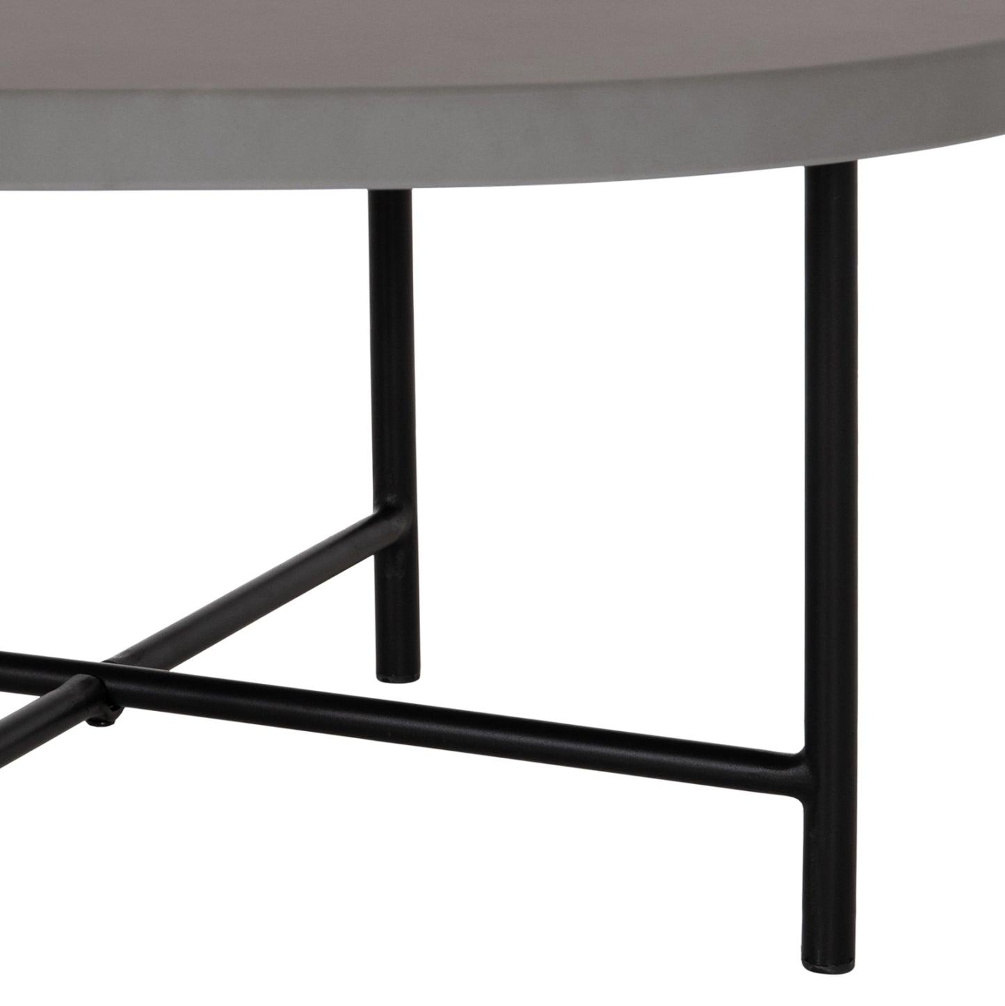 Set 2pcs Coffee Tables Iffans ΗΜ10733.01 Fiber Cement In Grey--black Metallic Legs
