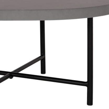 Set 2pcs Coffee Tables Iffans ΗΜ10733.01 Fiber Cement In Grey--black Metallic Legs