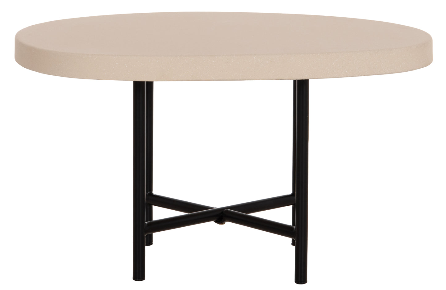 Set 2pcs Coffee Tables Iffans Hm10733.02 Fiber Cement In Beige--black Metallic Legs