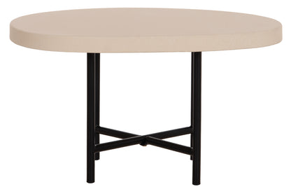 Set 2pcs Coffee Tables Iffans Hm10733.02 Fiber Cement In Beige--black Metallic Legs