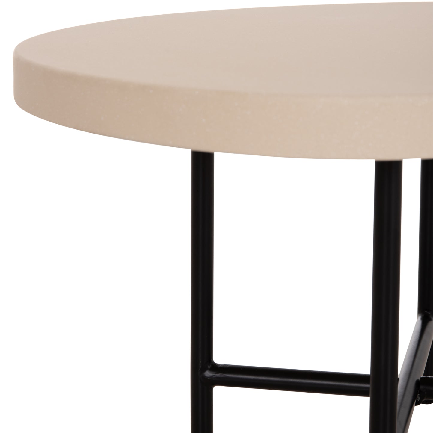 Set 2pcs Coffee Tables Iffans Hm10733.02 Fiber Cement In Beige--black Metallic Legs