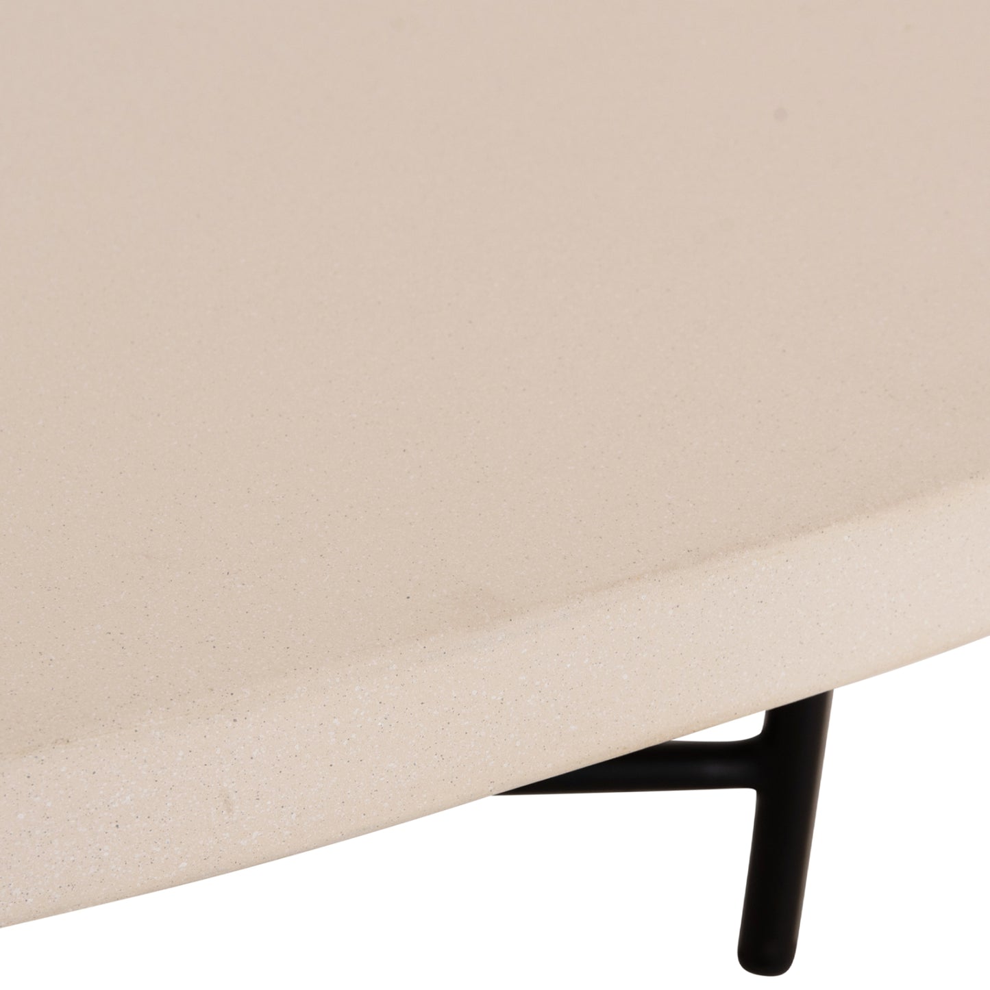 Set 2pcs Coffee Tables Iffans Hm10733.02 Fiber Cement In Beige--black Metallic Legs