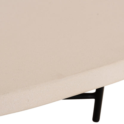 Set 2pcs Coffee Tables Iffans Hm10733.02 Fiber Cement In Beige--black Metallic Legs