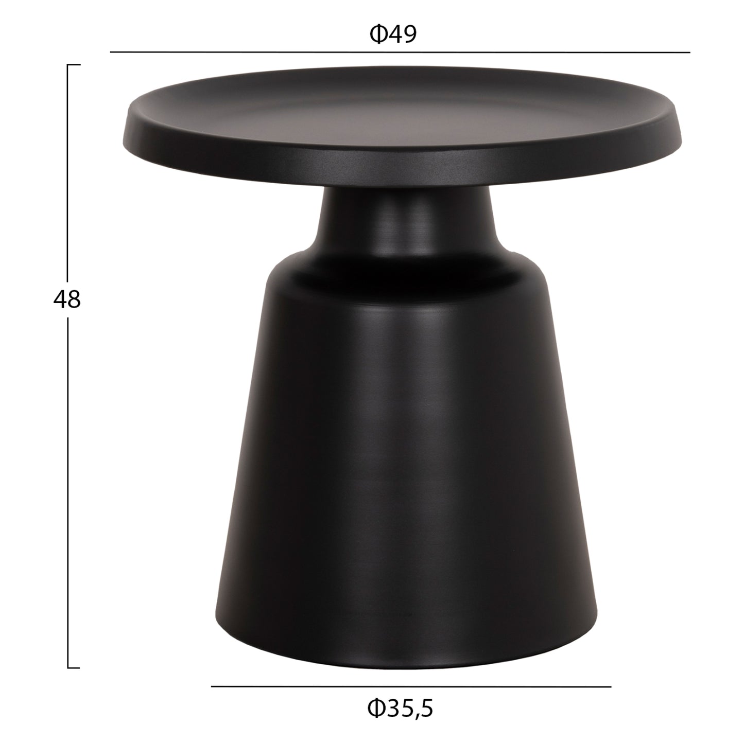 Set 2 Coffee Tables Rinkon2 Hm18304.02 All Metal In Black Φ49cm & Φ69cm
