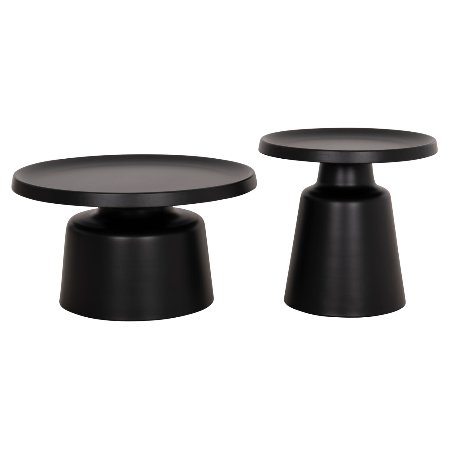 Set 2 Coffee Tables Rinkon2 Hm18304.02 All Metal In Black Φ49cm & Φ69cm