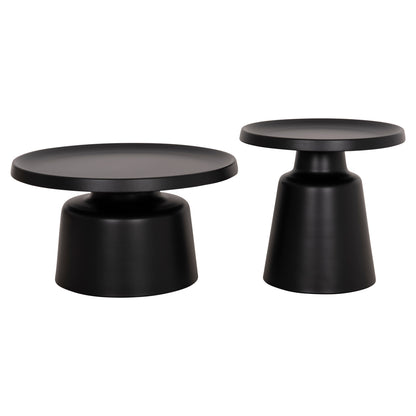 Set 2 Coffee Tables Rinkon2 Hm18304.02 All Metal In Black Φ49cm & Φ69cm